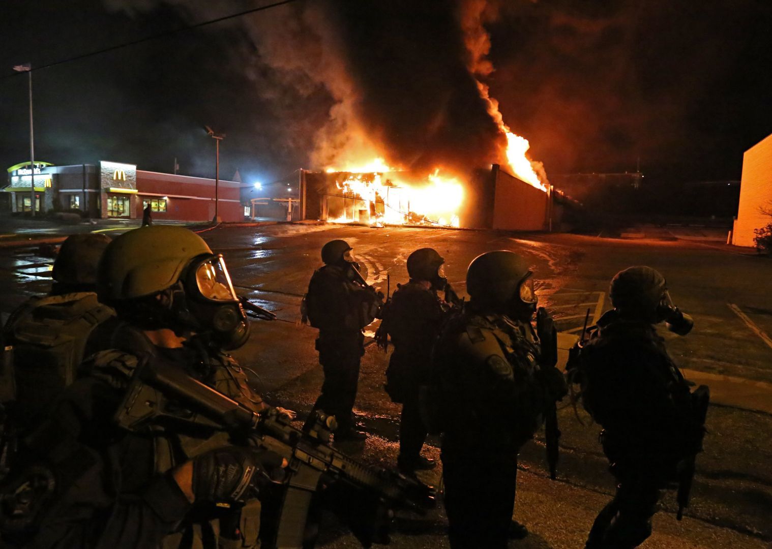 Beauty Town burns on W. Florissant Avenue